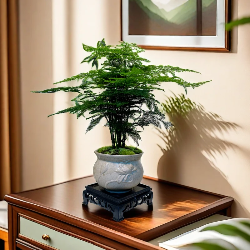 【素烧荷花盆】素烧花盆造型文竹桌面盆栽室内净化空气四季常青