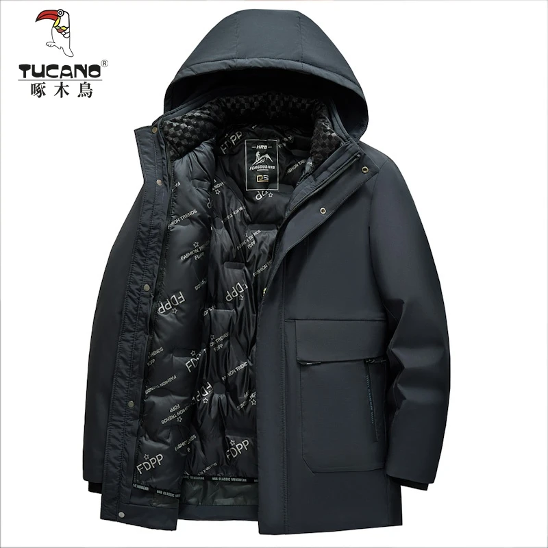 啄木鸟冬季款可拆卸内胆棉衣男加大爸爸派克棉服防寒保暖棉袄外套