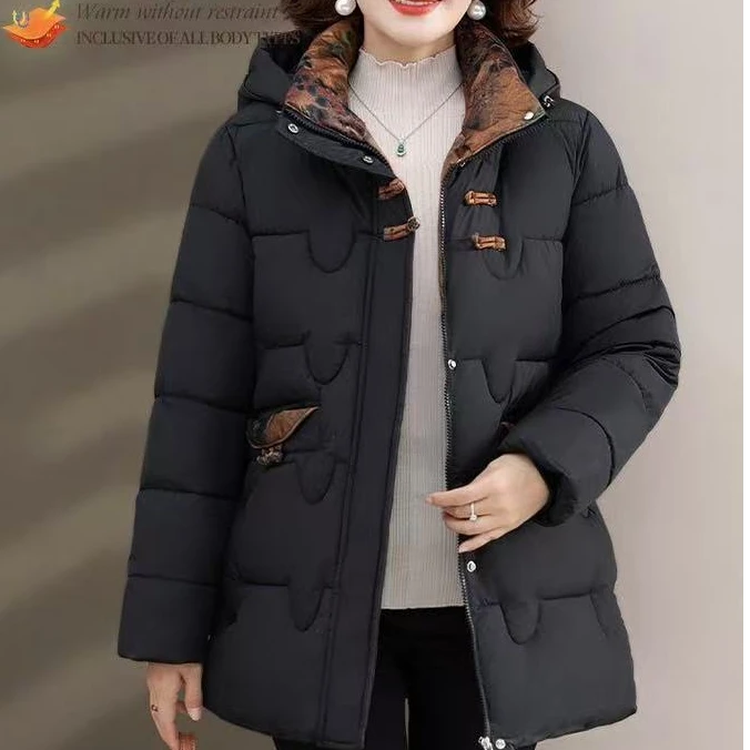 2025新款中长款棉服中式中老年冬季保暖棉袄妈妈宽松加厚棉衣外套