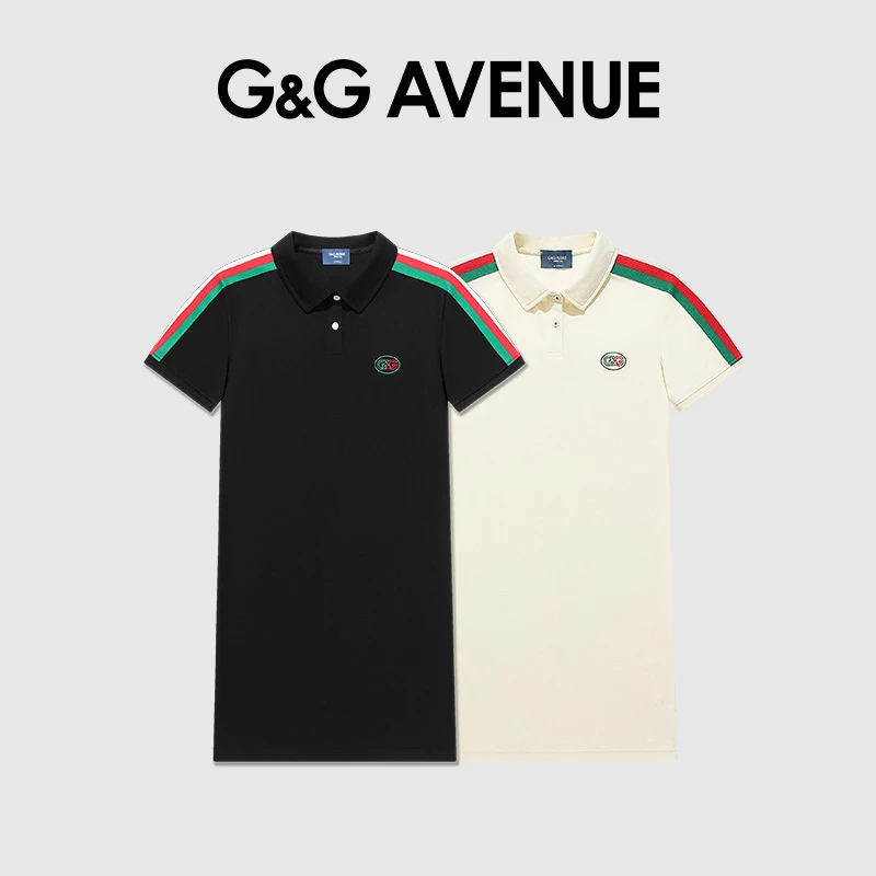 G&G AVENUE 夏季休闲百搭时尚宽松翻领女POLO连衣裙-GLQ2405003
