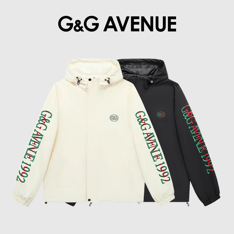 G&G AVENUE秋冬新款潮流连帽刺绣薄款夹克外套男女同款-GJ2411101