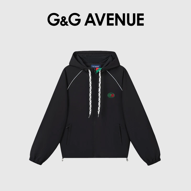 法国G&G AVENUE轻奢潮牌秋冬休闲连帽夹克男女同款外套-GJ2421002