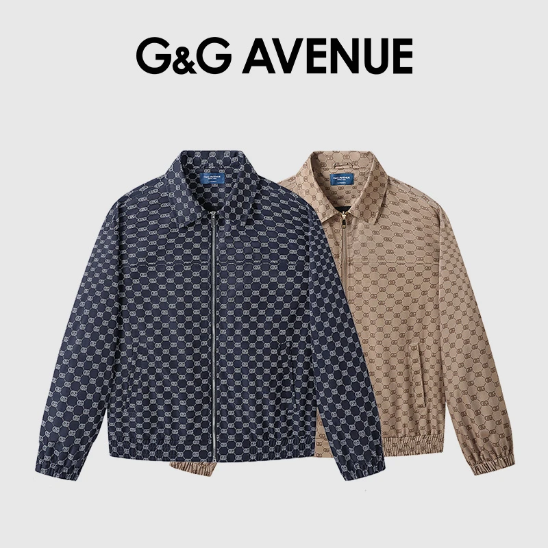 法国G&G AVENUE轻奢潮牌秋冬休闲百搭男款拉链夹克-GJ2421006
