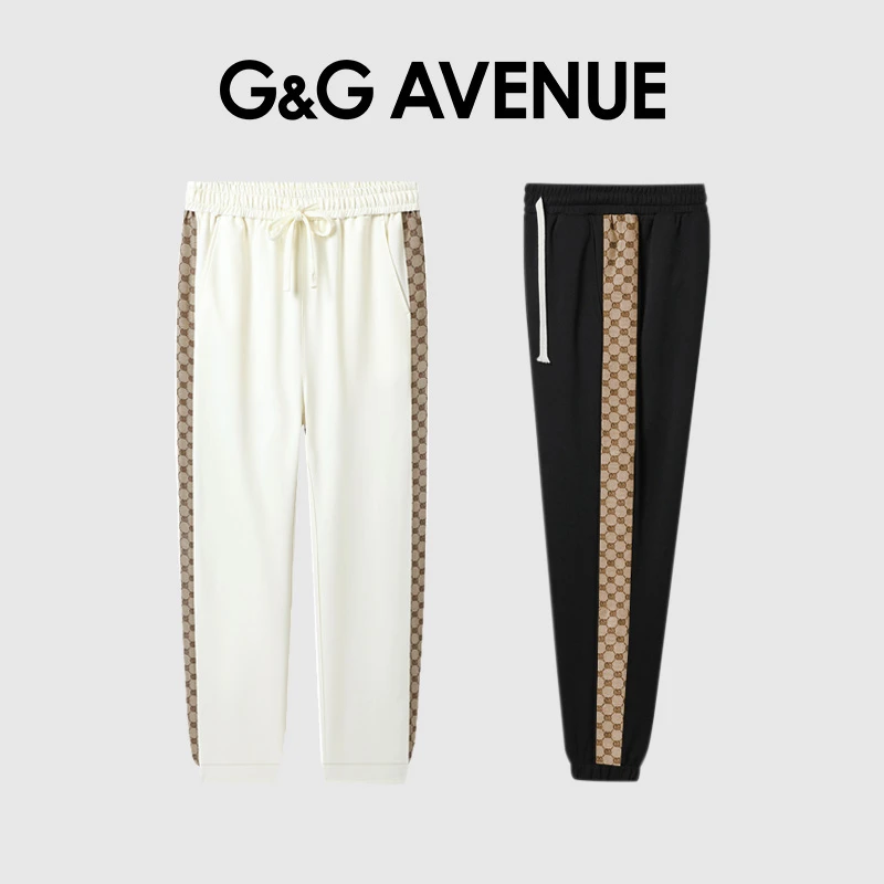 G&G AVENUE男士直筒时尚潮流休闲透气全拼裤子男女同款-GK2311103