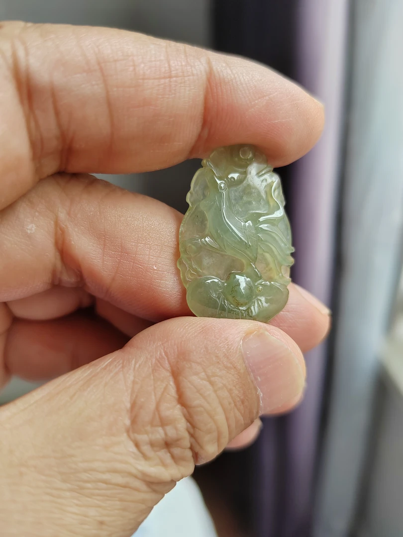 天然A货翡翠吊坠《大吉大利》糯冰种晴水4.3克玉佩挂件挂坠酬宾49元