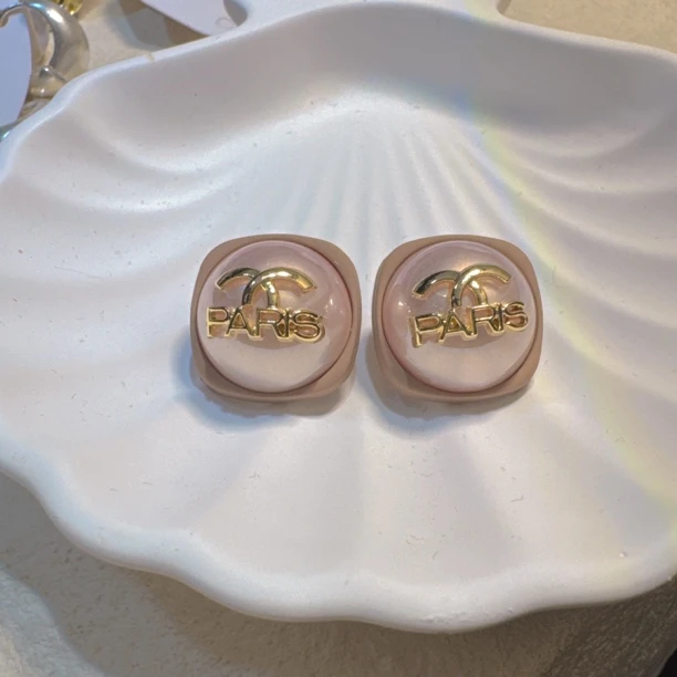 铜合金耳饰 【粉方小香】法式简约高级感耳环 A146