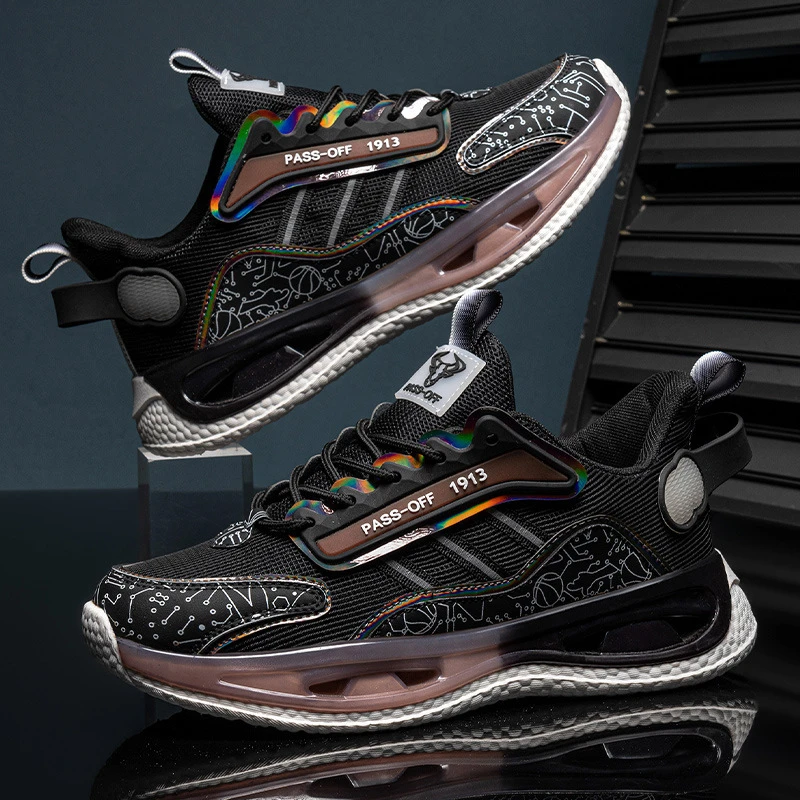 春季男鞋新款休闲跑步运动鞋青少年学生厚底增高老爹潮鞋时尚百搭