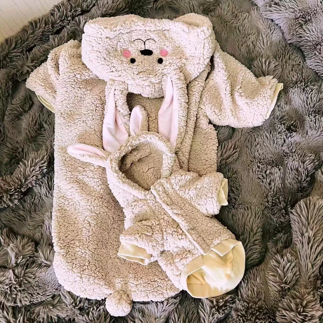 秋冬装加厚大尺码宠物服饰变身装蓬蓬狗狗猫咪衣服兔兔装棉服卫衣
