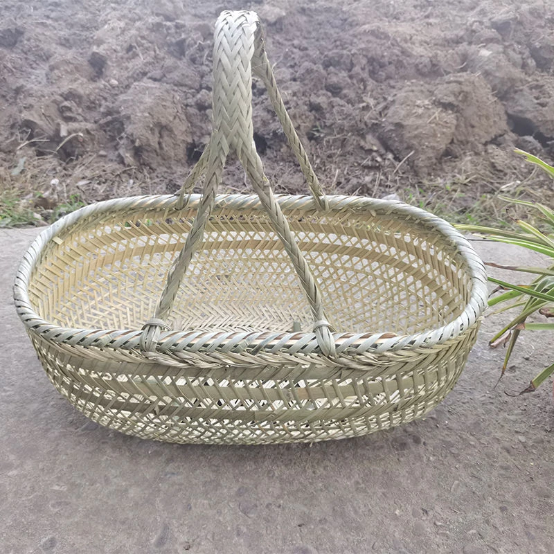 竹编竹篮手提买菜篮子手工竹筐水果篮鸡蛋篮厨房收纳筐家用购物篮
