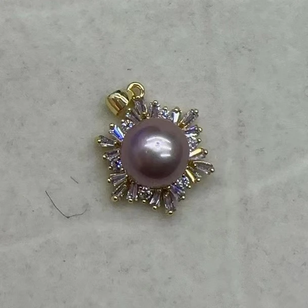 天然淡水珍珠吊坠9-11mm有瑕疵近圆多样性发其一配件不报色058