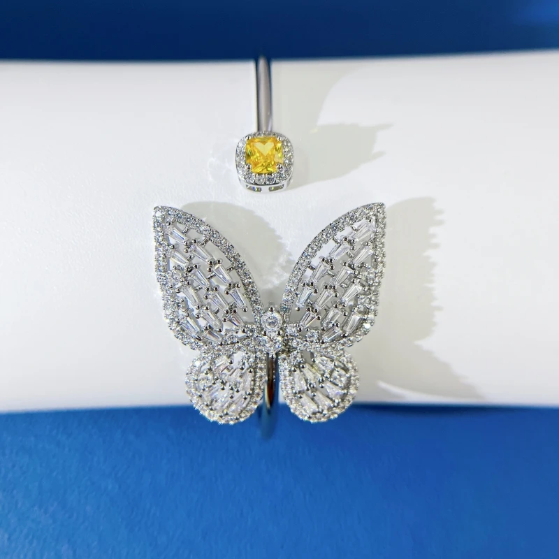 铜合金合成锆石手镯 蝴蝶轻奢时尚优雅设计款手镯-1527