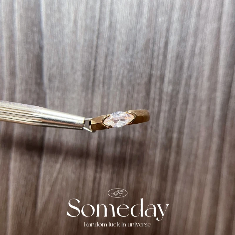 铜合金合成锆石戒指 轻奢气质百搭优雅马眼戒指-2556