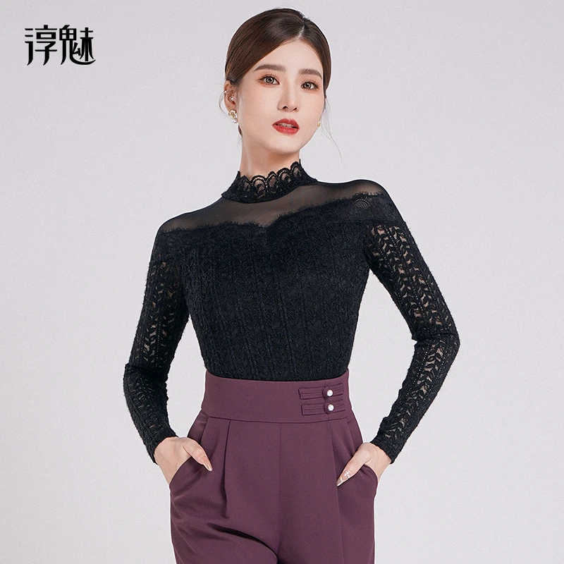 CM摩登舞上衣女新款舞蹈衣服国标舞交谊舞服厚款保暖舞衣M1051