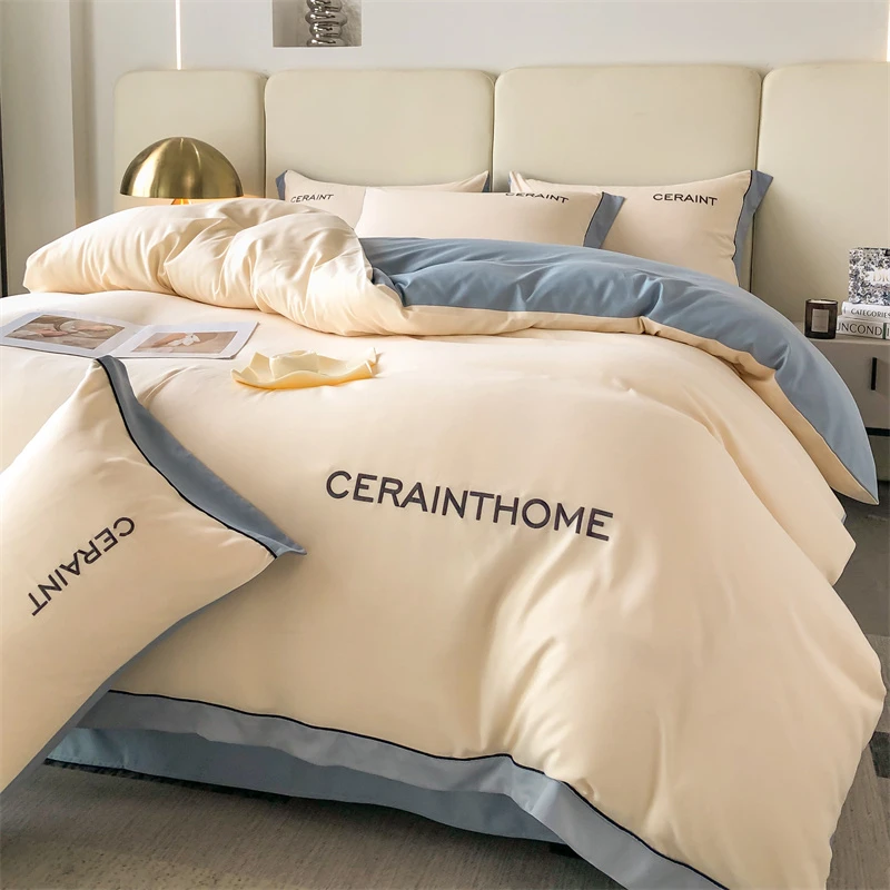 轻奢床上四件套水洗棉非全棉纯棉床单被套康黛诗高级感欧式三件套