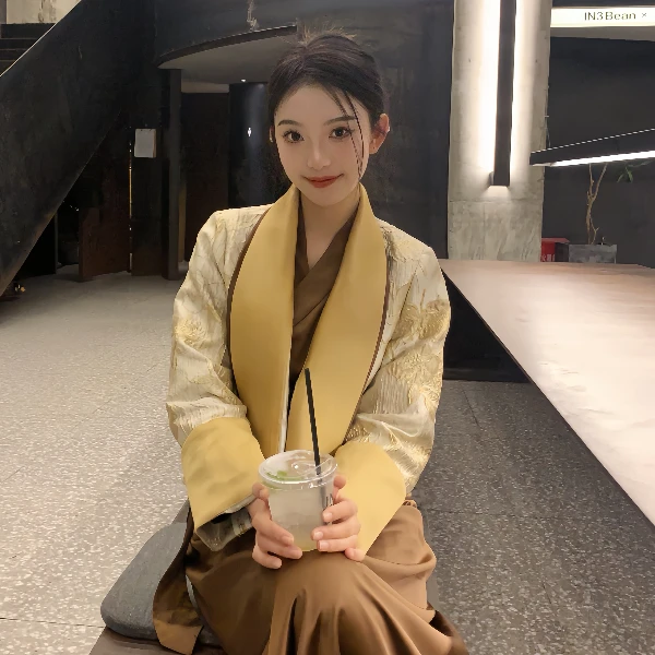 【断码捡漏】富贵腔调金咖重工藏式两件套西藏服连衣裙