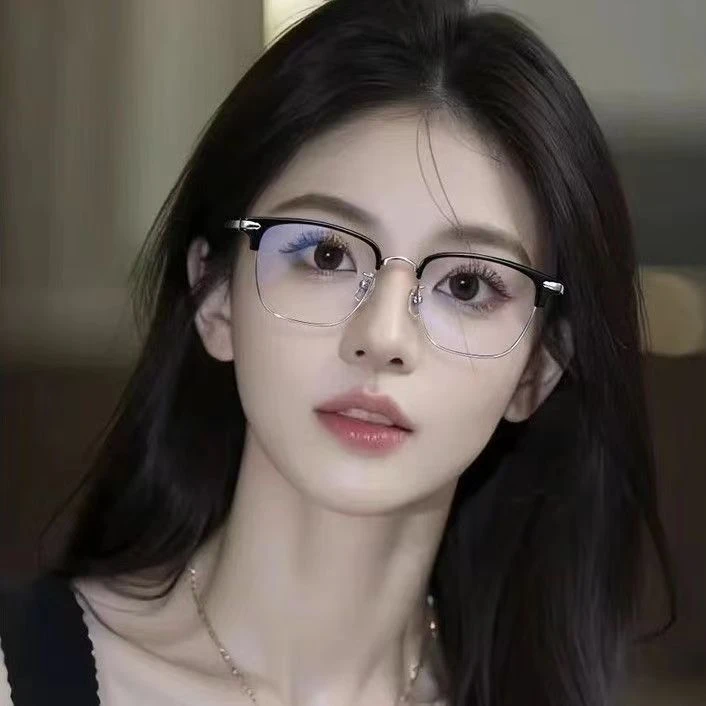 99120男女同款眉毛半框眼镜时尚潮流百搭 可定制防蓝光近视眼镜