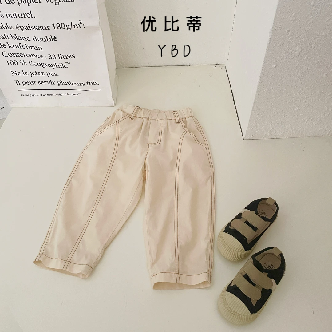 【优比蒂】儿童休闲裤男孩夏季潮流2024夏天休闲长裤明线百搭时尚薄
