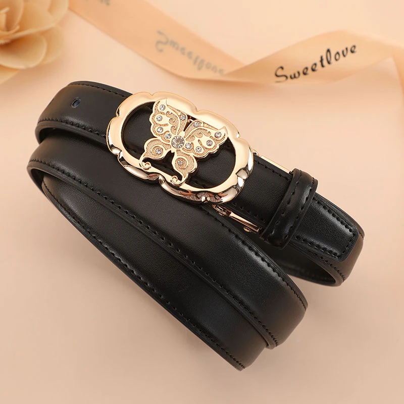 女士皮带真皮平滑扣时尚韩版百搭网红腰带女装饰牛仔裤学生裤腰带