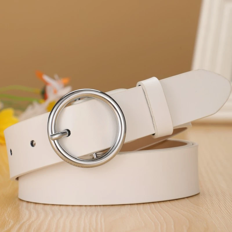 圆扣皮带女休闲百搭真皮复古腰带装饰裙子牛仔裤女生裤腰带韩版潮