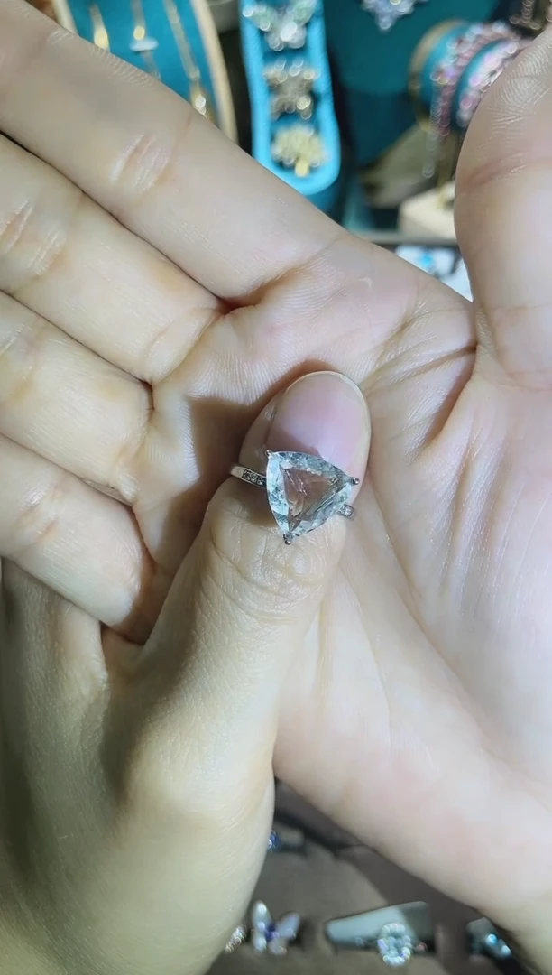 【闪购商品】海蓝宝石戒圈银S925镶嵌299