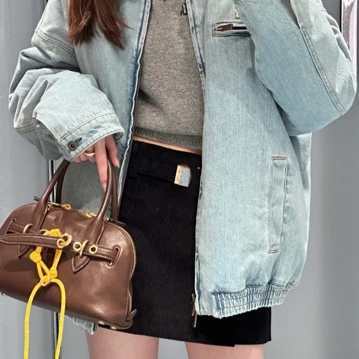 定制头层植鞣牛皮贝壳包保龄球包真皮单肩斜挎手提包女