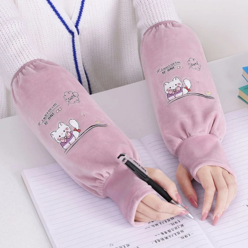 新款秋冬套袖女款长款工作成人袖套上班家务厨房防污学生干活袖YZ