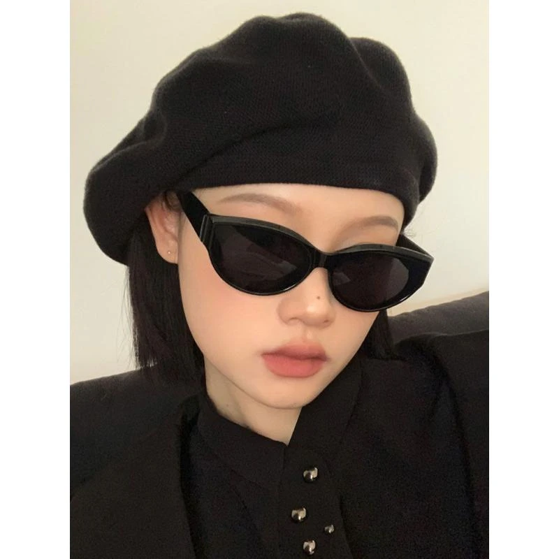 2024年新款猫眼墨镜女款潮酷复古高级感欧美搞怪辣妹美式小脸眼镜