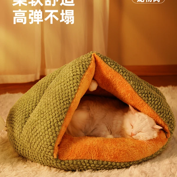 猫窝冬季保暖封闭式猫屋小型犬狗窝猫咪四季通用窝睡袋窝猫咪用品