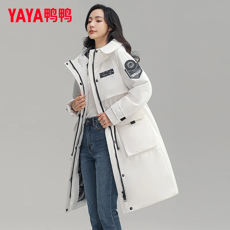 YAYA/鸭鸭羽绒服女士中长款冬季时尚工装防风收腰显瘦保暖外套潮