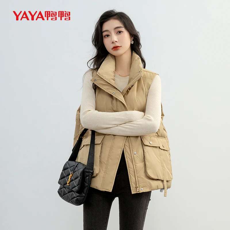 YAYA/鸭鸭韩版休闲户外时尚新款立领简约百搭外穿马甲羽绒外套