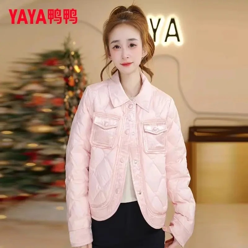 YAYA/鸭鸭YAYA/鸭鸭2024年时尚新款女装鸭鸭薄款羽绒服百搭秋冬