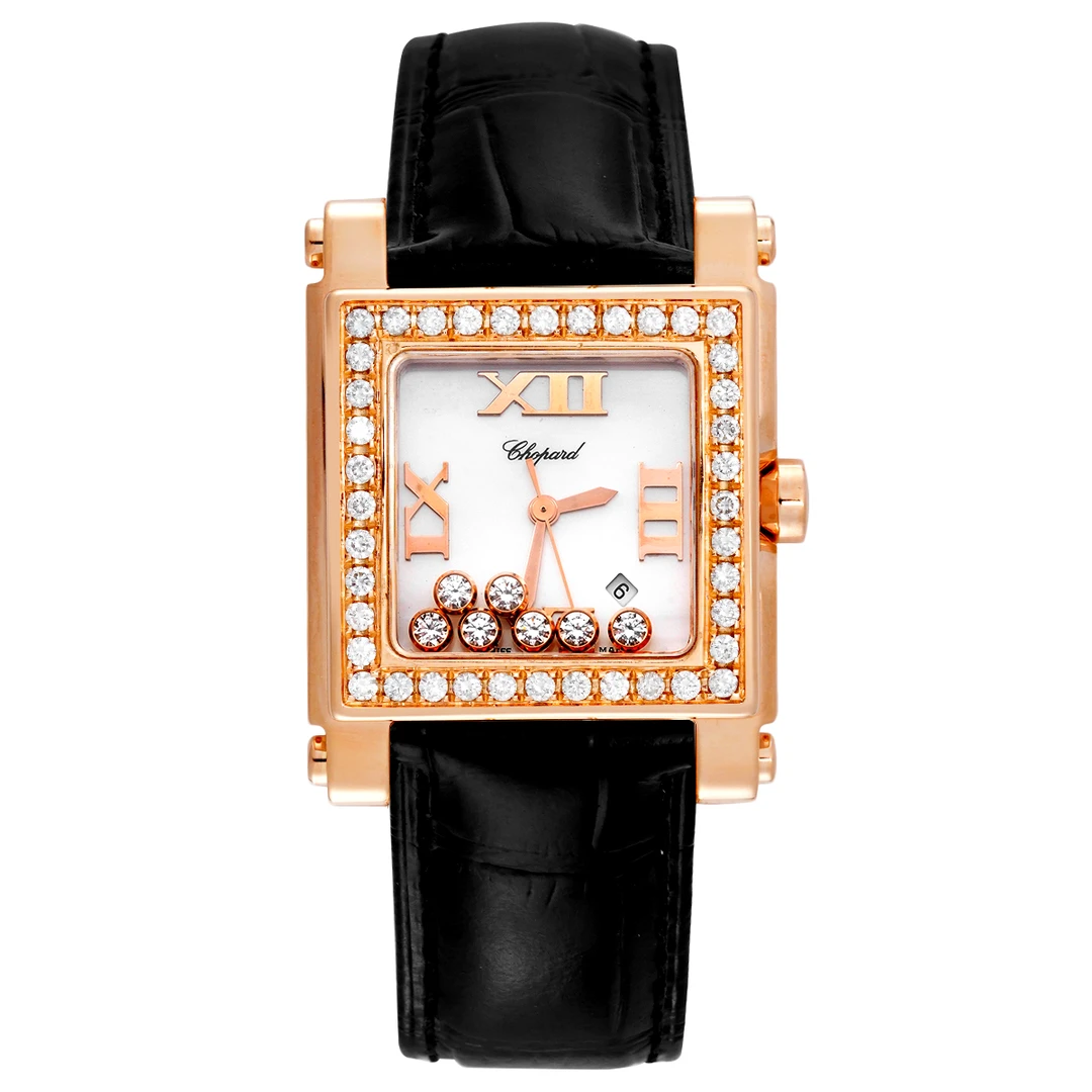 95新 Chopard/萧邦 27321白贝母盘30mm石英腕表/后钻/WHT014379