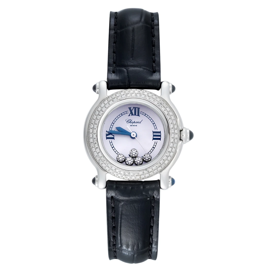 99新 Chopard/萧邦  278245白盘精钢石英腕表/后镶钻/WHT014606