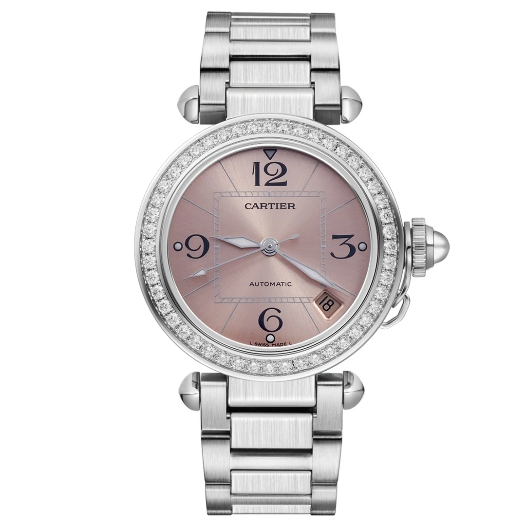 99新 Cartier/卡地亚 帕莎系列W31075M7腕表/后钻/粉盘/WHT021717
