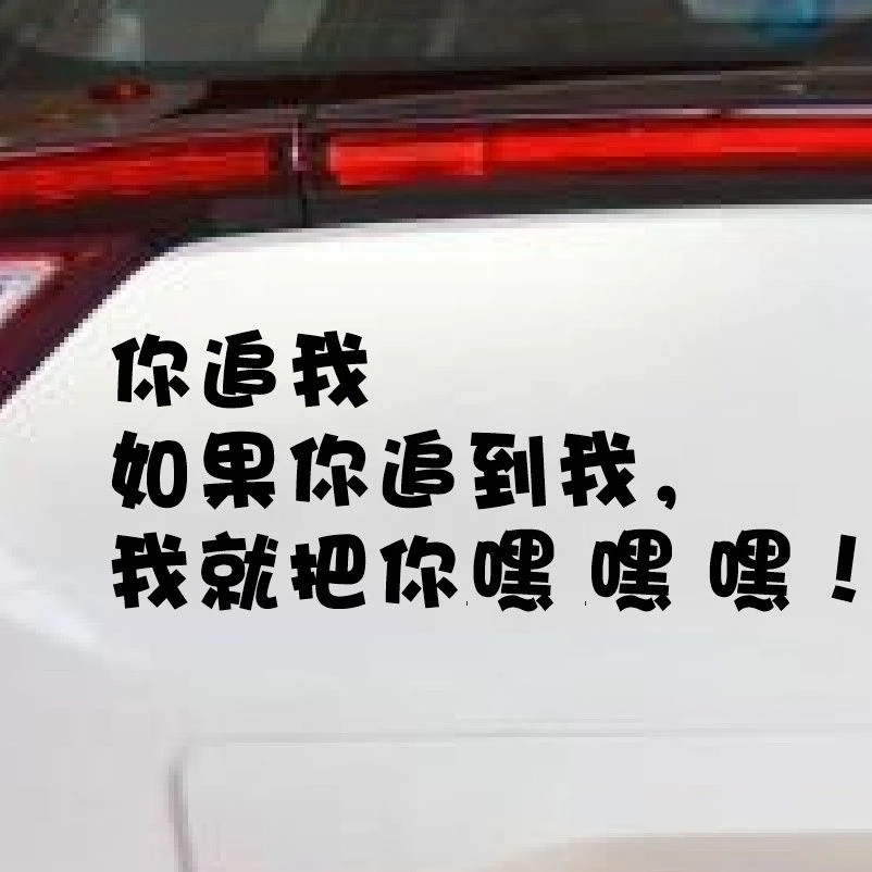你追我如果你追到我我就把你嘿嘿嘿文字搞笑个性创意网红汽车贴纸