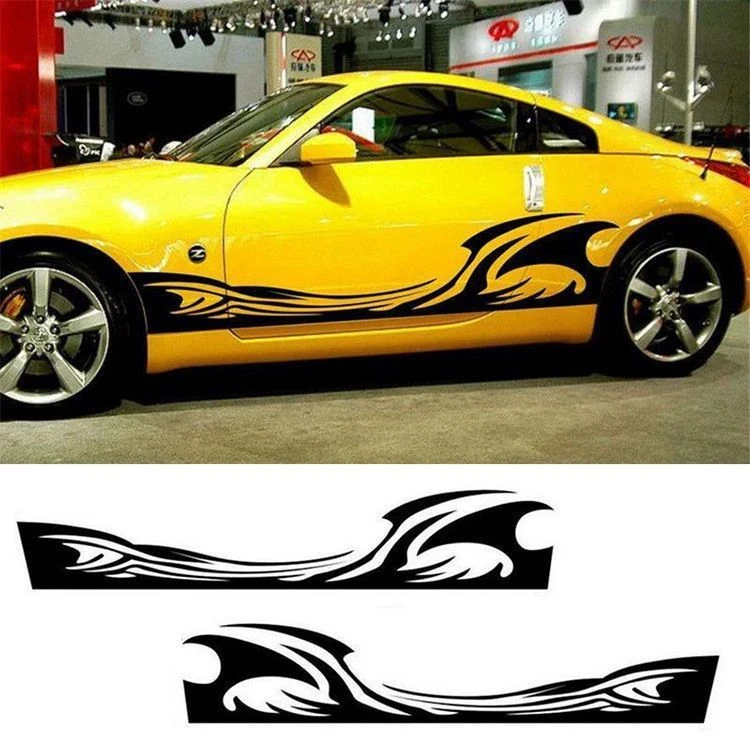 火焰车贴划纸痕车身个性车门贴花改装饰朗动汽车贴纸反光拉花贴画