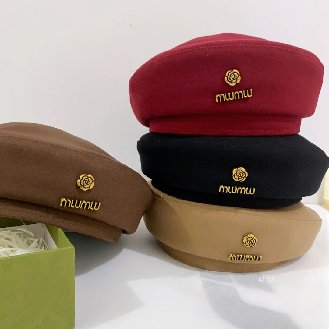 网红韩版优雅风格毛呢贝雷帽女简约八角帽英伦复古时尚画家帽秋冬