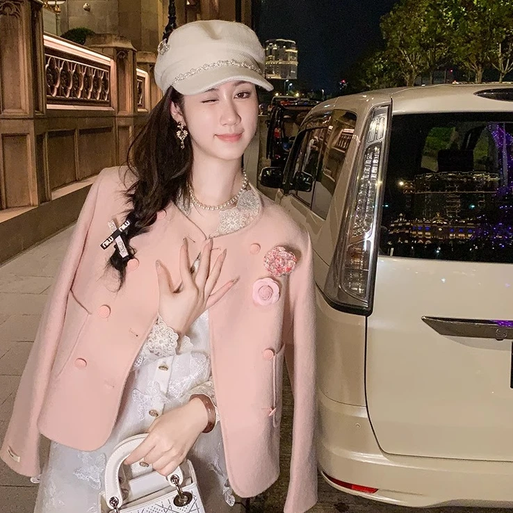 鱼兔子的兔子小香风名媛外套女秋冬新款短款大衣气质洋气时尚百搭