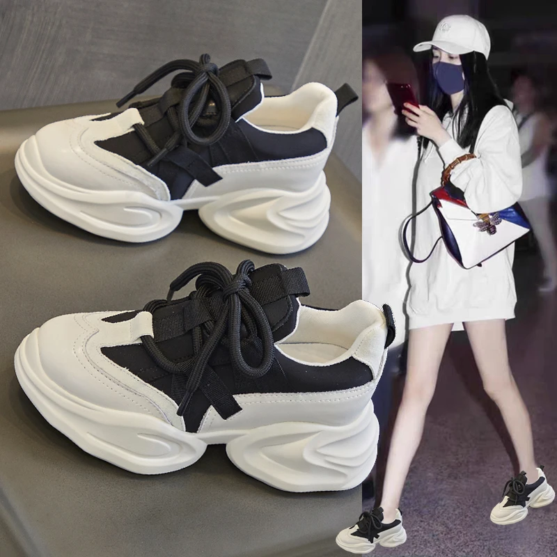 回力瑞内增高老爹鞋女2024年春夏季小个子厚底炸街女鞋松糕休闲运