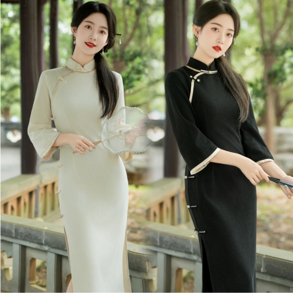 【故里】秋季长款旗袍  春秋修身气质复古少女日常中国风