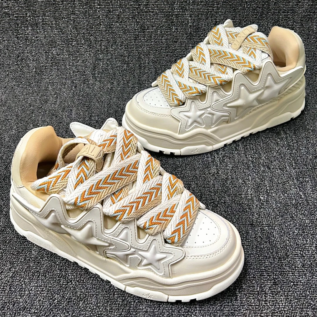 Kaa 秋冬百搭潮流运动鞋新品奶油面包星星鞋低帮增高情侣鞋