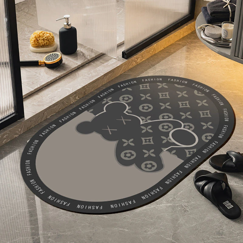 家用硅藻泥吸水地垫防滑出门软垫浴室卫生间门口脚垫洗手间地毯