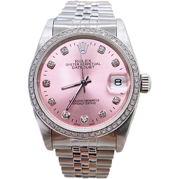 99新 Rolex/劳力士 老佛爷/劳力士68274后升级镶钻/自动/单表