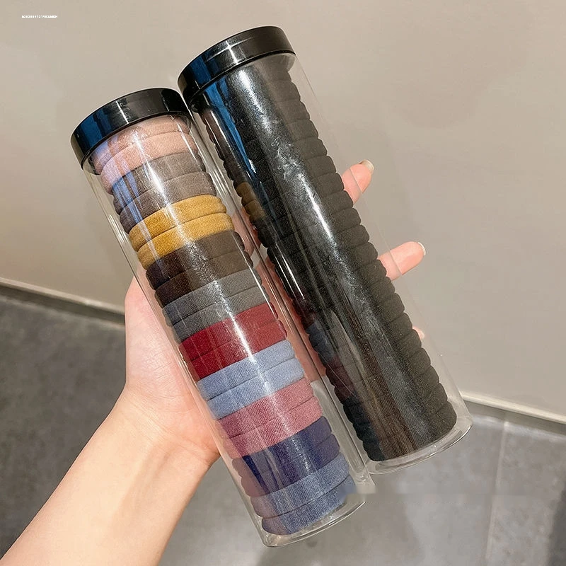 发饰橡皮筋头绳高弹力无接缝加粗发圈黑色学生头饰女生彩色新款