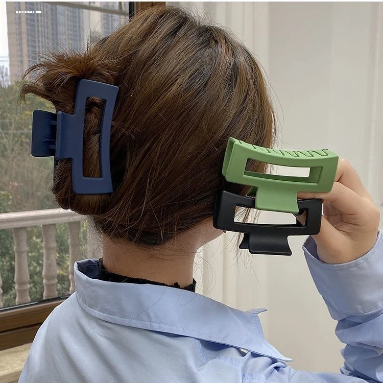 日系简约后脑勺鲨鱼夹磨砂抓夹四季用盘头发大号多色发夹优雅发饰