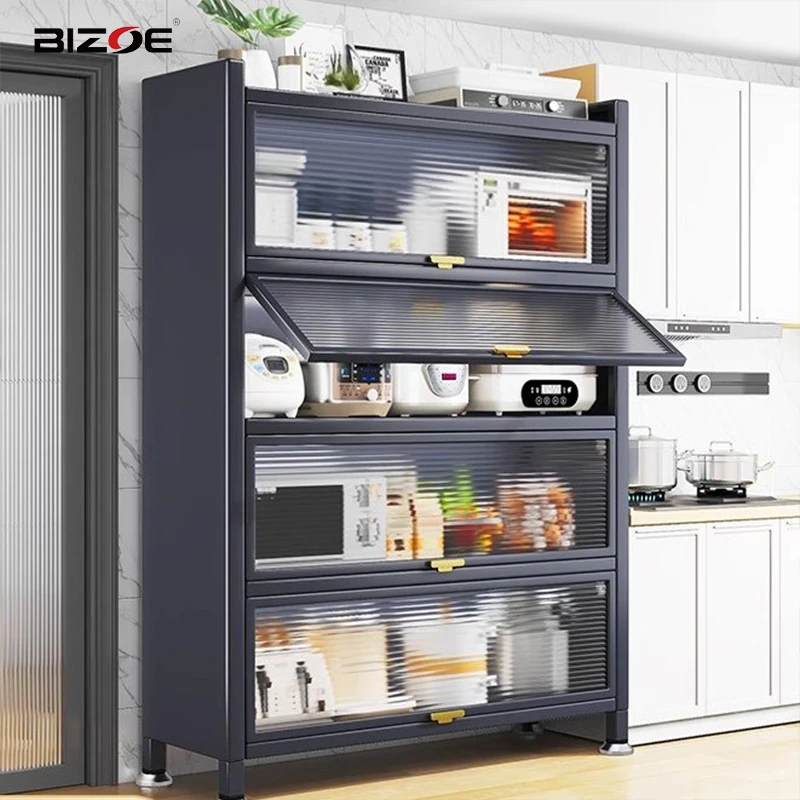 多功能厨房储物柜碗柜大容量厨房收纳柜客厅杂物收纳置物架多层