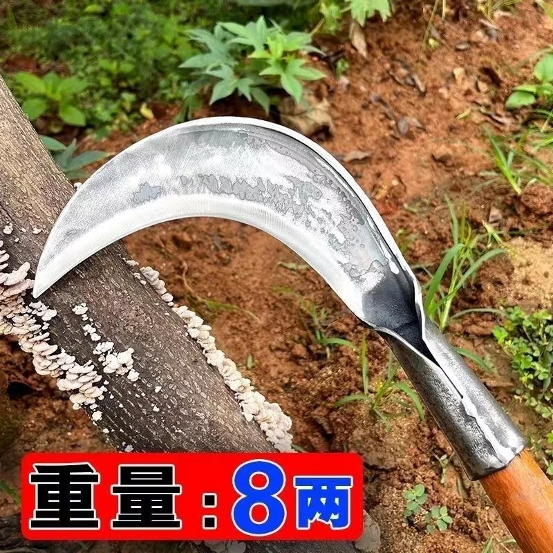 手工镰刀割草刀砍树神器农用草刀工农刀锰钢打草砍割两用户外柴刀