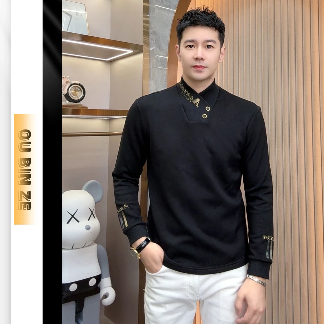 清 欧彬泽【北极】欧货高领长袖卫衣秋冬男装休闲时尚轻奢潮流5188