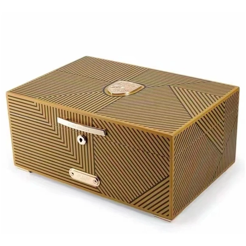 季风高端精品几何图黑檀保湿盒