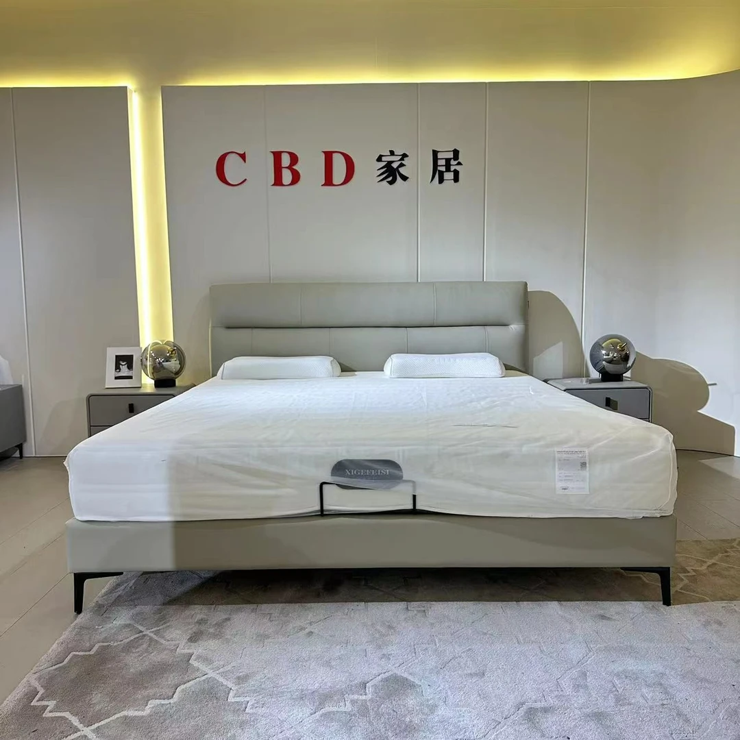 【阿艳】CBD家居接触面头层牛皮床轻奢主卧XG1866
